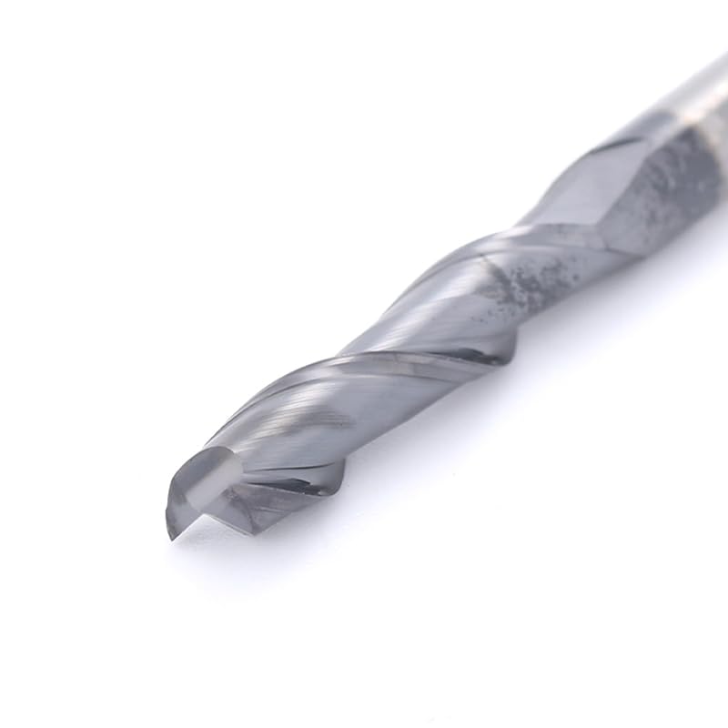 SainSmart Genmitsu 5pcs End Mills CNC Router Bits, 1/4" Shank Tungsten Steel CNC Cutter with 2-Flute Flat Nose, 3” Overall Length, TiAlN Coating, for Aluminum, Metal, Plastic, MDF & Wood, 2FNC05