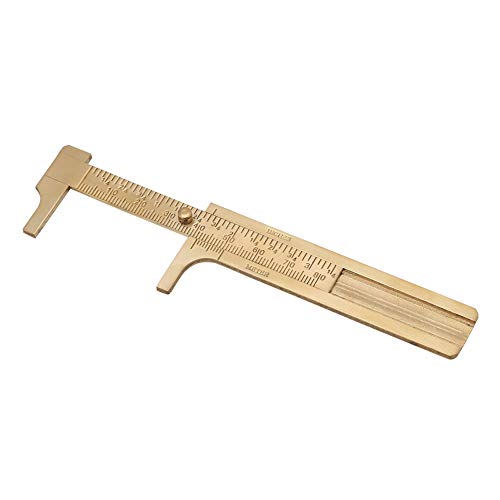 Brass Vernier Caliper, Double Scales Vernier Caliper Measuring Gauge mm/inch Mini Vernier Caliper Ruler for Jewellery Measurement(Double Scale 80mm)