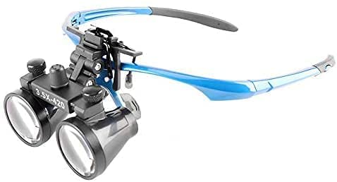 King-Dental Binocular Surgical Loupes Glasses Magnifier Metal Clip for All Glasses with Storage Case 420mm (3.5X) 3.5X