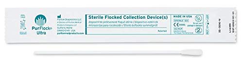 Puritan PurFlock Ultra 6" Sterile Elongated Flock Swab w/Polystyrene Handle - 25-3206-U - Box of 50