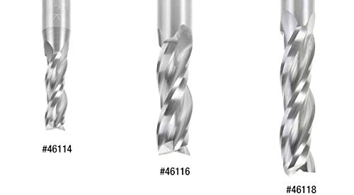 Amana Tool 46149 CNC Solid Carbide Spiral Plunge 1/4 D x 3/4 CH x 1/4 SHK x 2-1/2 Inch Long Up-Cut 3-Flute Router Bit