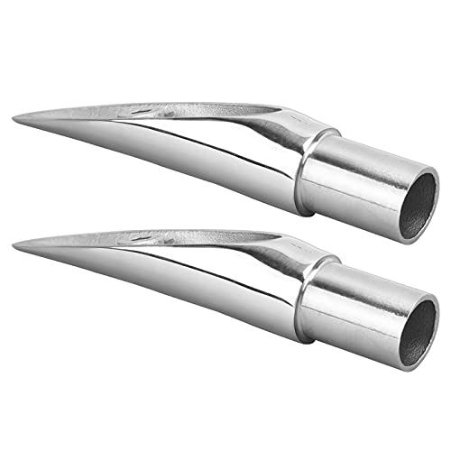 Aramox 2pcs 316 Stainless Steel Handrail End Boat Rail End, Railing Mount Boat Handrail, Handrail Accessory for Marine Boat 7/8in Tube