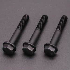 M8-1.25 x 70mm (10 Pack) Flanged Hex Head Bolts, Hexagon Flange Screws Bolts, Black Oxide Finish, 10.9 Grade Alloy Steel, Motocycle Car Bolts Replacements, Partial Thread M8-1.25 x 70mm