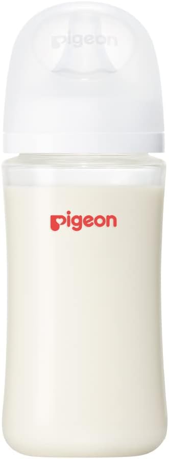 Pigeon Heat-Resistant Glass Nursing Bottle And Nipple, 8.1 fl oz (240 ml), 3 Months+ - NewNest Australia