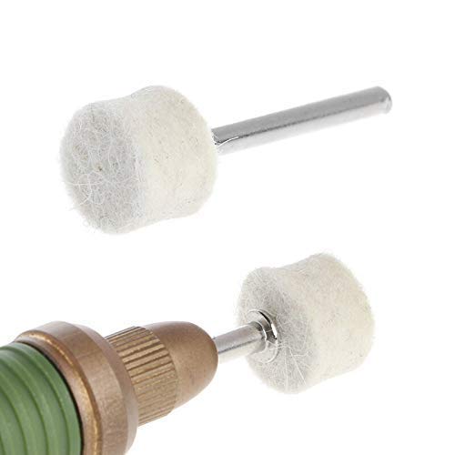 60 Pcs Wool Felt Polishing Pads Quickly Changed Wool Buffing Wheel with 4 Pcs 1/8'' Shank Fits for Dremel Rotary Tools 60 Pcs 13mm Wool Polishing Kits