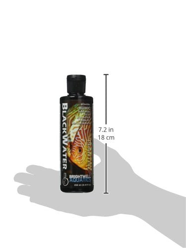 Brightwell Aquatics BlackWater Humic Fulvic Acid Supplement Simulates Natural Blackwater Conditions Supports Nutrient Uptake in Freshwater Planted Aquariums, 250 ml 250-ml