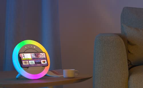 Bluetooth Speaker with Lights, Wireless Charging Speaker, Best Birthday Gift Ideas Teenage,Applicable for Bedroom/Teen Girl Gifts/Please use The Original Adapter(5W Wireless Charging) 5W wireless charging