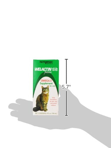 Nutramax Welactin Omega 3 Fish Oil for Cats, Skin and Coat Health Supplement, Plus Kidney, Brain, and Vision Support, Premium Omega 3 Fatty Acids EPA and DHA, 4 Ounce Liquid 125