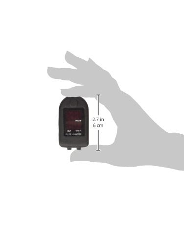 Concord Basics Fingertip Pulse Oximeter - Blood Oxygen Saturation Monitor with Carrying Case, Batteries, Silicone Cover & Lanyard - Easy to Use, Accurate SpO2 & Pulse Measurement (Black)