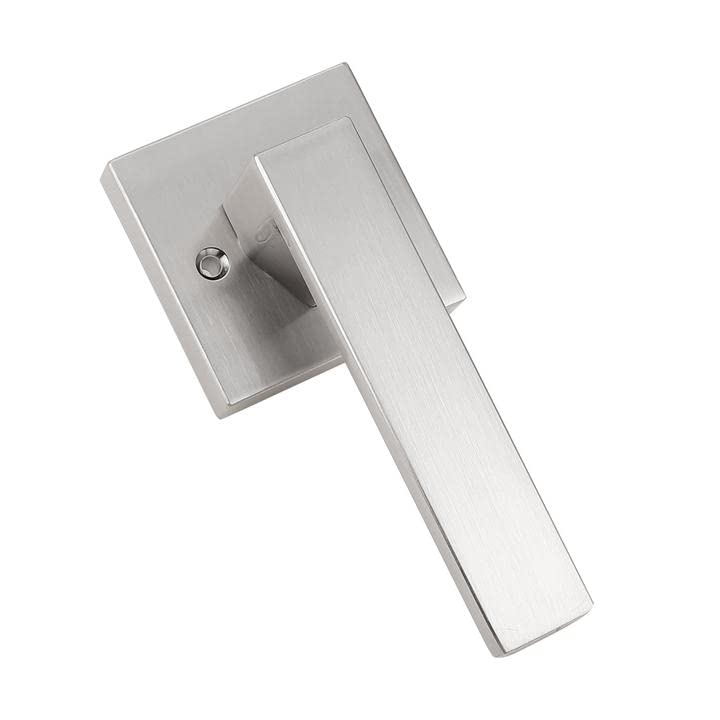 Probrico Satin Nickel Square French Half-Dummy Handles, Non-Turning Stainless Steel Single Dummy Levers, Heavy Duty Closet Balcony Pantry Hardware(Exposed Screws, 3 Pack)