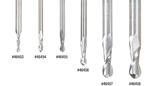 Amana Tool - 46451 Solid Carbide Up-Cut Spiral Ball Nose 1/8 Radius x 1/4 Dia x 1 4 Sh
