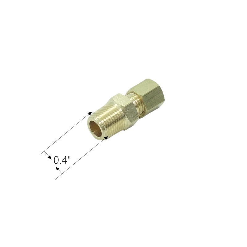 3 Pcs Brass Tube Fitting 1/8" Tube OD Compression x 1/8" NPT Male Pipe Connector Brass 1/8"OD x 1/8 NPT 3