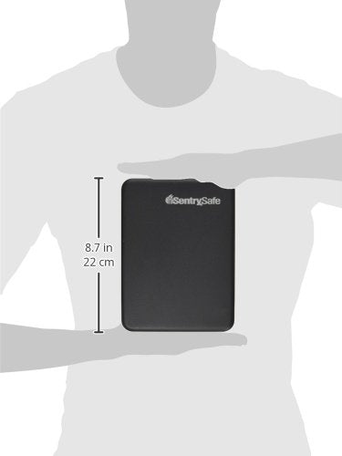 SentrySafe Small Safe, Black Lock Box with Combination Lock for Office or Dorm Secures Money, Passport, Jewelry, 0.05 Cubic Feet, Exterior: 2.6 in. H x 5.9 in. W x 8.0 in. D, ‎P005C Combo Lock