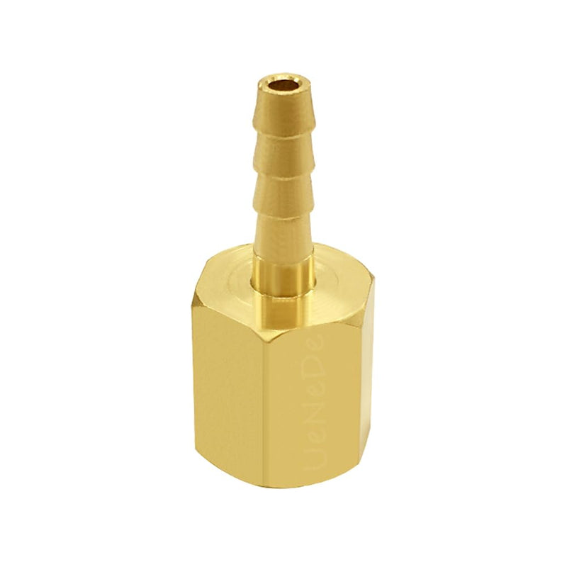 6PCS Brass Hose Barb Fittings 1/4" NPT Female to 1/8" Barb Adapter Connector for Water/Oil/Gas 1/8"Barb 1/4"NPT Female