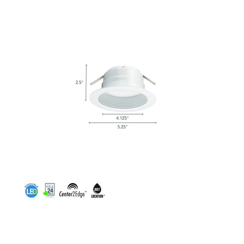 Juno 4BEMW SWW5 90CRI M6 E-Series LED Recessed Downlighting, Baffle Trim, 4-Inch, White