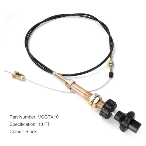 6FT Heavy Duty Vernier Adjustable Lock Cable, Part Number VCGTX06, Black Locking Adjustable Control Cable
