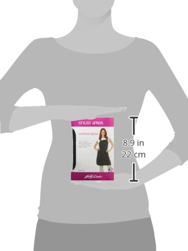 Betty Dain Luminous Salon Stylist Apron, Classic Design, Bottom Zipper Pockets, Adjustable Neck Strap, Lightweight, Water-Resistant Poly Nylon Blend Repels Hair, Easy Care, Black