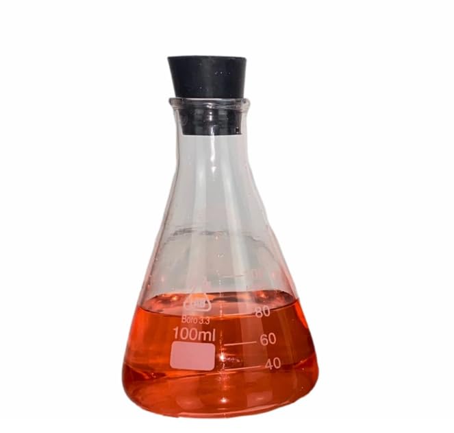 TN LAB 100ml Erlenmeyer Conical Borosilicate Glass Flask with Rubber Stopper 4-Pack