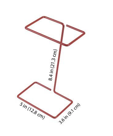 Heathrow Scientific Steel Wire Biohazard Bag Holder, Epoxy Coated, Standard-Sized (3.58 x 5.03 x 0.82 Inches), Red