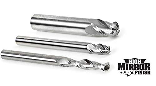 Amana Tool - 46451 Solid Carbide Up-Cut Spiral Ball Nose 1/8 Radius x 1/4 Dia x 1 4 Sh