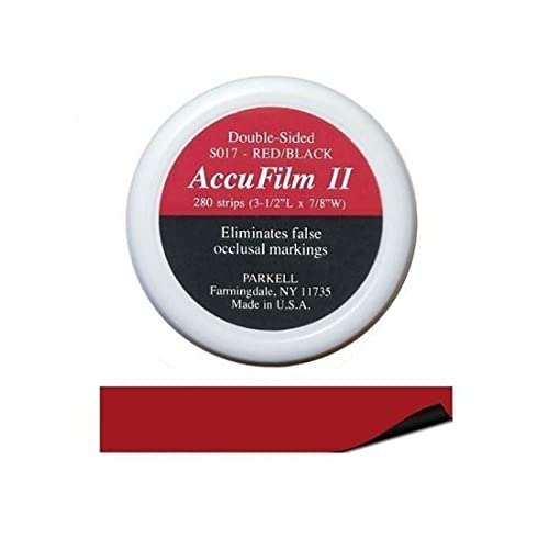Accufilm II Double-Sided Occlusal Marking Film Pre-Cut Strip, 3-1/2" L x 7/8" W, Red/Black (280 Pre-Cut Double-Sided Strips) - NewNest Australia