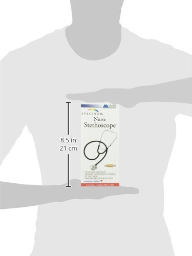 MABIS Spectrum Series Lightweight Nurse Stethoscope, Black, 30 Inch (Pack of 4) Pack of 4