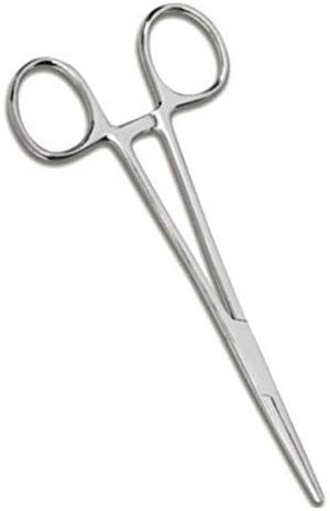 Apical Set of Kelly Forceps, Hemostats, Locking Tweezers, Hemostat Clamp, Hemostat, Straight & Curved, 5-1/2 Inch (Pair)