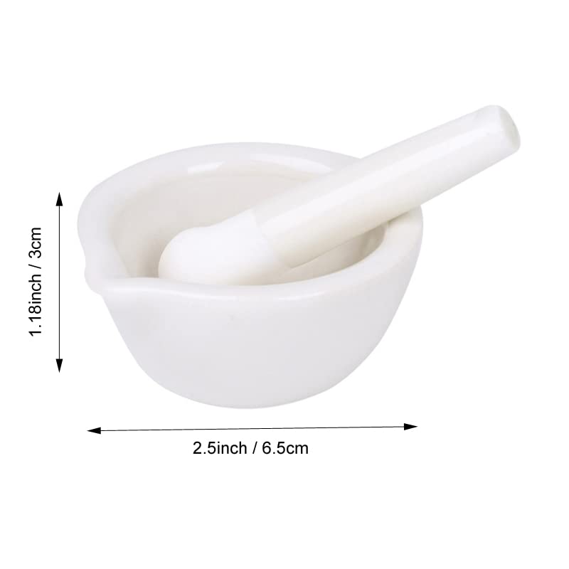2.5inch Pills Crusher, Ceramics Spice Mill Grinder Set, Handheld Seasoning Mills Grinder,Porcelain Mortar And Pestle Tools Set Grinding Bowls, Set Of 2