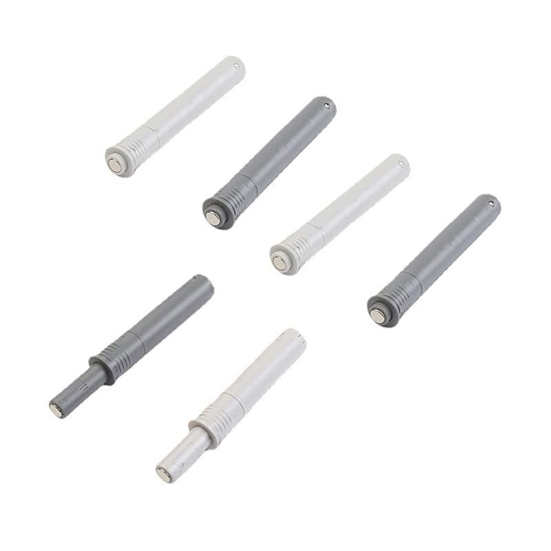 10PCS Magnetic Push Latches for Cabinet Push to Open Door Latch, Gray Soft Quiet Close Closers, Plastic Damper Buffer Push for Kitchen Drawer Door 2.87″*0.39″