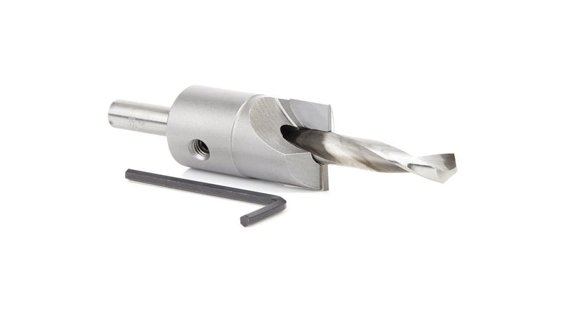 Amana Tool 55141 Carbide Tipped Shankless Counterbore with Slow Spiral #20 Screw 3/4 D x 5/16 Drill D x 5/16 Drill SHK 3/4 D x 5/16 D x 5/16 SHK