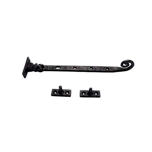 Adonai Hardware "Lachish" Heavy Duty Antique Cast Iron Sturdy Window Casement Stays (10" x 2 Pack, Matte Black) for Vintage Recycled Wooden Barn Windows, Camper, Old Fashioned Style Farmhouse 10 Inch x 2 Pack (Lachish) Matte Black Powder Coated
