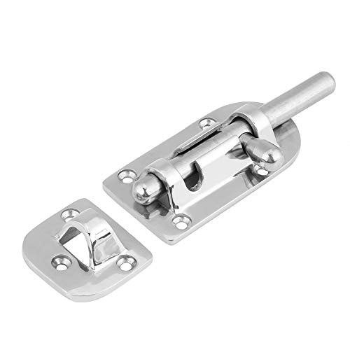 Marine Boat Door Lock, 316 Stainless Steel Slide Barrel Bolt, 110mm Corrosion Resistant Boat Window Latch, No Drilling Direct Replacement for Marine Vessel DIY Repair