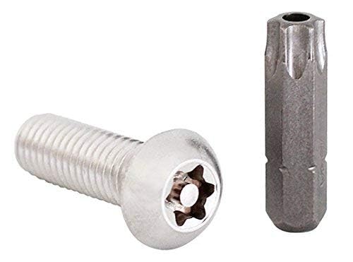 (100pcs) BelMetric Button Head Tamper Proof Screws M8X25 Stainlesss Steel Button Head Security Screw Torx 40 with Pin, SBT8X25SS M8X25 (100pcs)