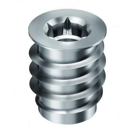 Made in Germany Threaded Steel Insert, (50 pcs.) with hex Drive M6 Internal Thread (d), 12mm Diameter (D) X 15mm Length (L) Works Best in All Wood Materials and substrates