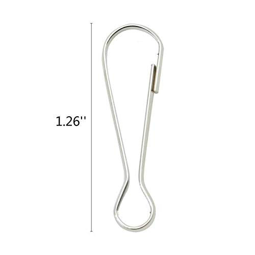 80 Pack 304 Stainless Steel Metal Spring Hooks, Rust-Proof Lanyard Snap Clip Hooks, Ideal for Key Chain, ID Card, DIY - 1.26 Inch（32mm）