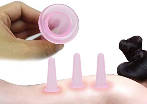 LASSUM 4 Pieces Facial Cupping Therapy Set Anti Cellulite Silicone Vacuum Cupping Cups for Face and Eye Cupping Massage (2 Pieces S + 2 Pieces L) - NewNest Australia