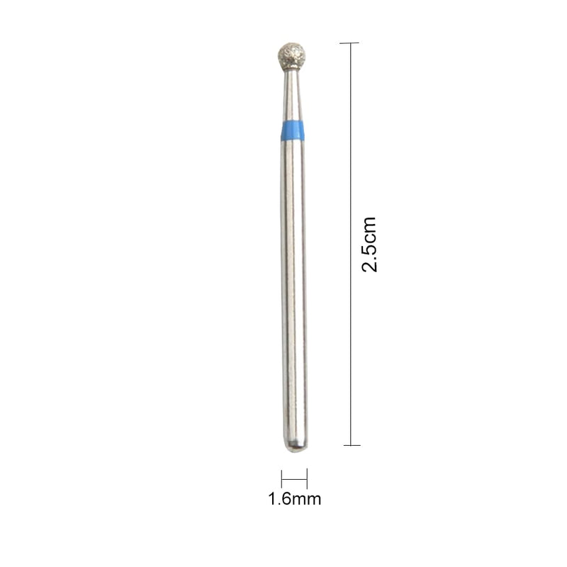 Diamond Burs FG High Speed Burs Drill Ball Shape Composite Polishing Kit for Ceramic 1.6mm Dentistry Grinding Tool（10 Pcs）