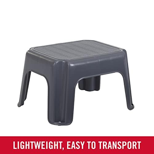 Rubbermaid One-Step Stool, Bisque, Holds up to 200 Pounds, 7" Height, Gray, Durable Step Stool for Kids/Bathroom/Home/Office/Garage 1 ct (Pack of 1)