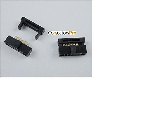 10P 20-Pack 1.27mm 0.05" Pitch Mini Dual Rows IDC FC Female Sockets Terminates to 0.635mm Flat Ribbon Cable (FC-10P-20PK) FC-10P-20PK