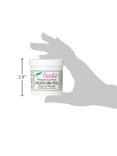 Rep-Cal 52296 Phosphorous-Free Calcium Fine Powder Reptile/Amphibian Supplement with Vitamin D3, 5 oz - PawsPlanet Australia