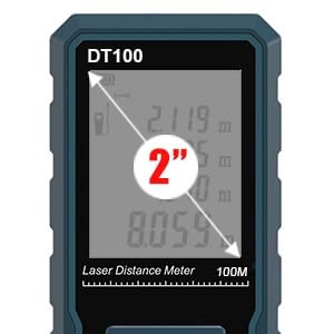 Laser Measure 165ft 330ft DT50 DT100 Gen-2 Laser Distance Meter 50M Portable Handle Digital Measure Tool Range Finder Larger Backlit LCD 4 Line Display IP54 Shockproof DT50 GEN-2