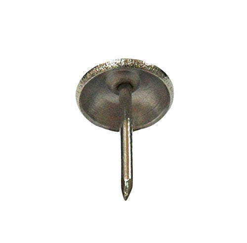 decotacks® Silver Finish Upholstery Nails, Furniture Tacks Thumb Tacks, Push Pin 7/16in - 100 Pcs/Box [Nickel/Silver Finish] DX0511