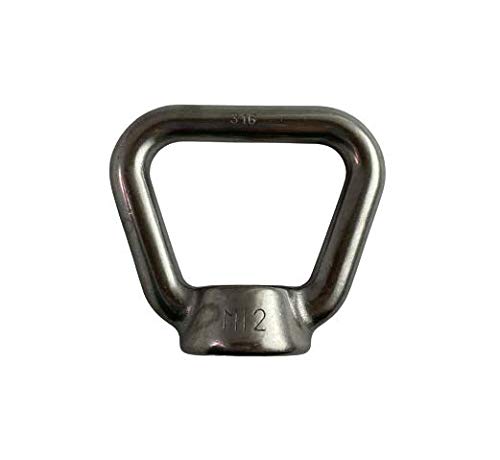 US STAINLESS 2 Pieces Stainless Steel 316 M12 Lifting Eye Nut 12mm Bow Type 80704 US Shape Marine Grade