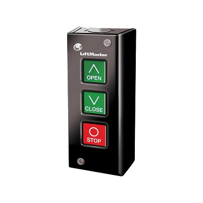 Liftmaster 02103L 3-Button Indoor Surface Mount Station with Light/Open Close Stop