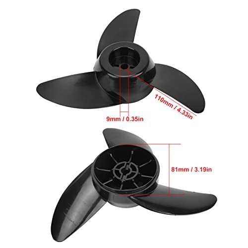 Boat Engine Propeller, 3-Blade Marine Propeller Kit Electric Outboard Propeller for 28lb 36lb 46lb 12V 24V Trolling Motors Accessories