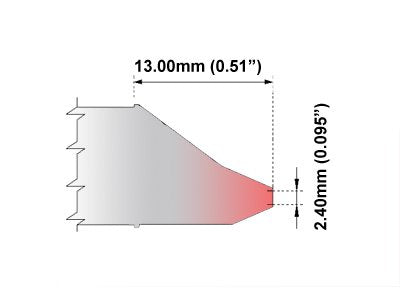 Thermaltronics M75DT007 Desoldering Tip - Inner Diameter 2.40mm (0.095in) interchangeable for Metcal STDC-107
