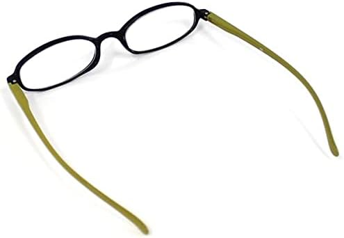 [Bayline] Bayline Reading Glasses Oval Slim Frame Bicolor 1650B +3.00 Black x Green Hard Case Men's Women's Stylish Reading Glasses - NewNest Australia