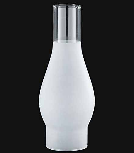 B&P Lamp® 3 Inch by 10 Inch Regular Style Glass Lamp Chimney with 3/4 Frosted Design for Vintage and Antique Style Lamps