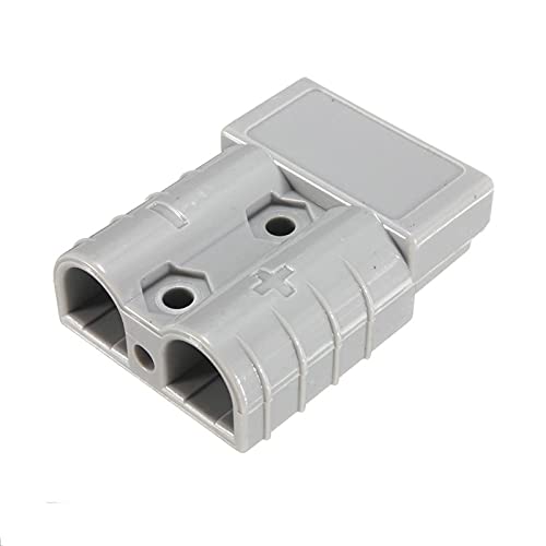 2pc Battery Quick Connector Kit 50a Plug Connect Disconnect Winch Trailer (50A 6AWG -Grey) Gray