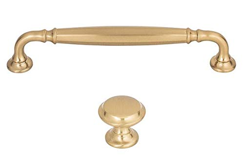 Top_Knobs Barrow Pull Color Honey Bronze 6 5/16" Length Grace Coll Traditional Transitional Bar Handle Kitchen Drawer Cabinet Door Dresser Bathroom Metal Handle Interior Home